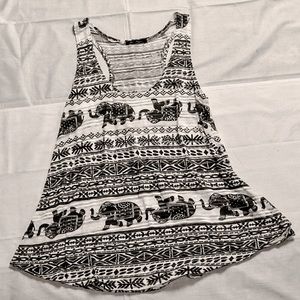 white and black elephant tank top great for summer gifts and vacations